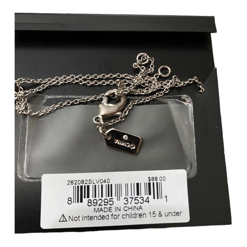 Coach Signature Crystal C Silver Tone Necklace. NWT $88. 16” - 18” - Picture 2 of 2